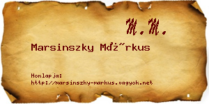 Marsinszky Márkus névjegykártya